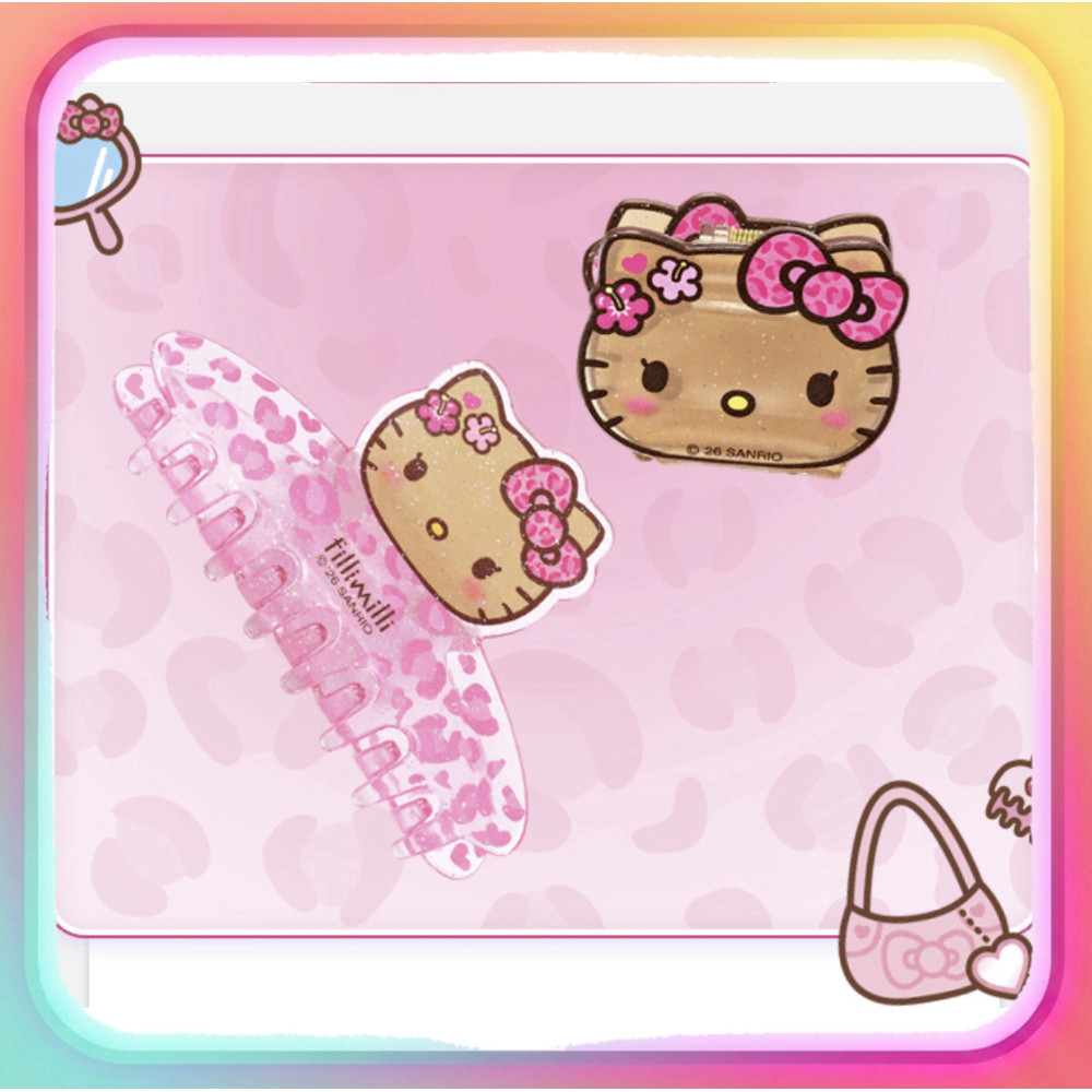 [Hellokitty Leopard Edition] Grampo De Garra De Cabelo 2 Tipos