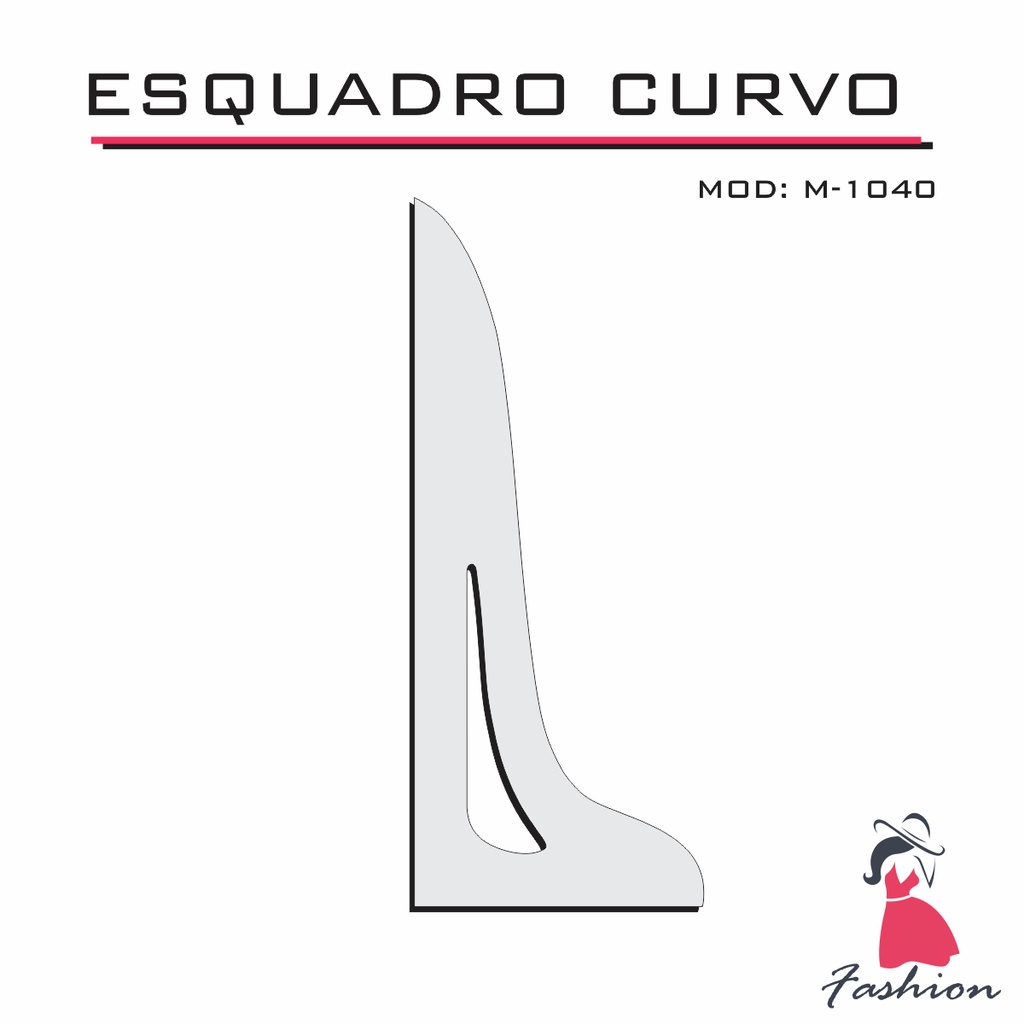 Esquadro Curvo 50cm Alfaiate Corte Costura 1040  Acríl Fenix