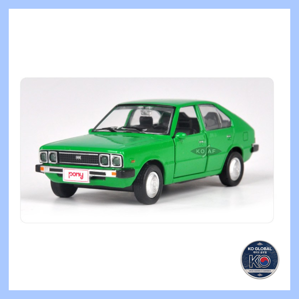 [Coréia] 🇰🇷 KOSAF Hyundai Pônei Vintage Clássico Diecast Mini Carro 1 : 38 (5 Cores)/Ação Pull-Back Com Vitrine De Acríl