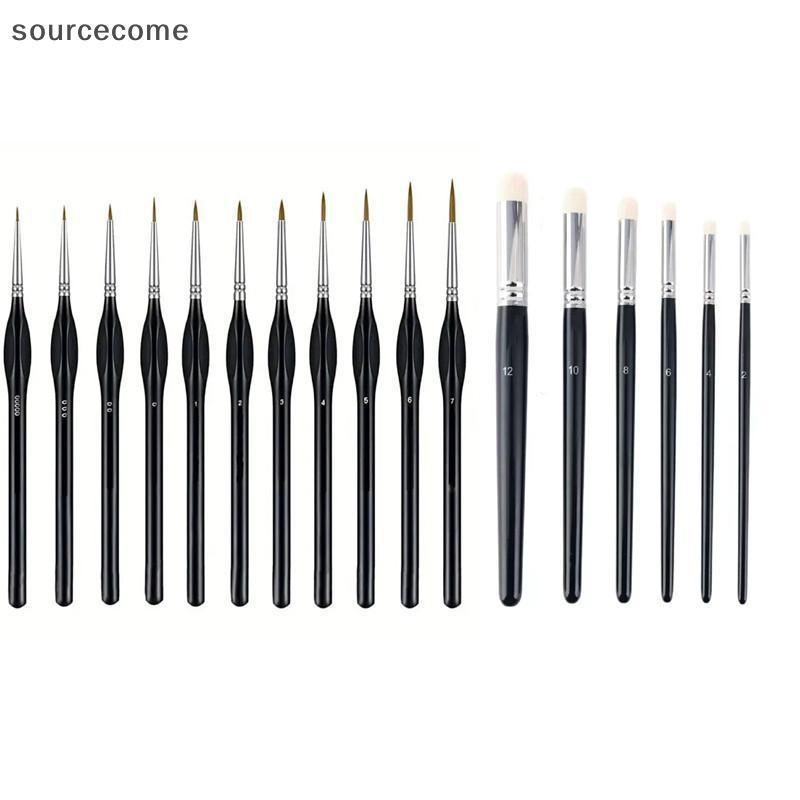 [sourcecome] Pincéis Profissionais Em Miniatura Drybrush Micro Detalhe Conjunto De Pequenos De Detalhes Finos Para Acríl