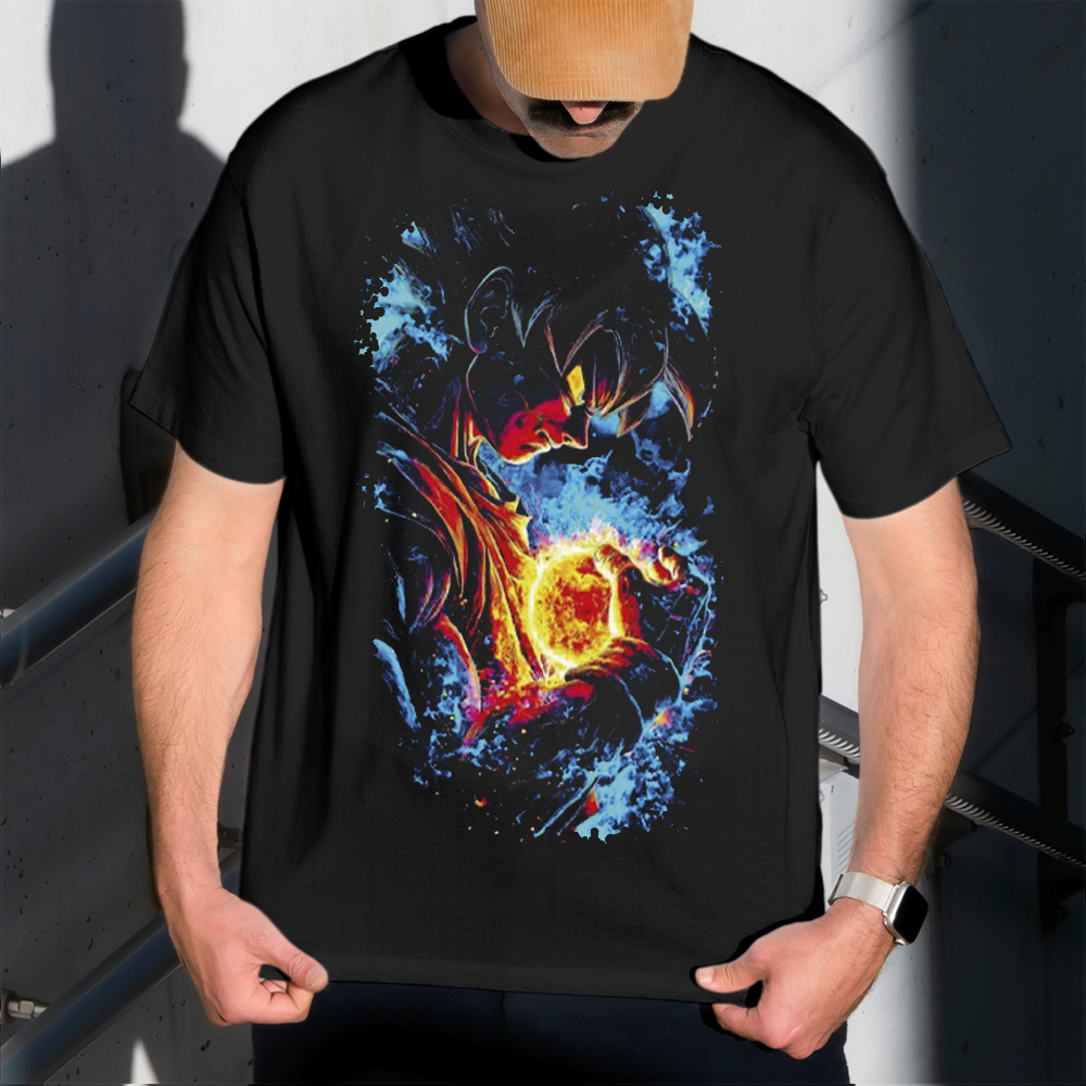 Camiseta Masculina Estampa Goku Esfera 100% Algodão T-shirt Camisa Blusa Do Tamanho P ao GG