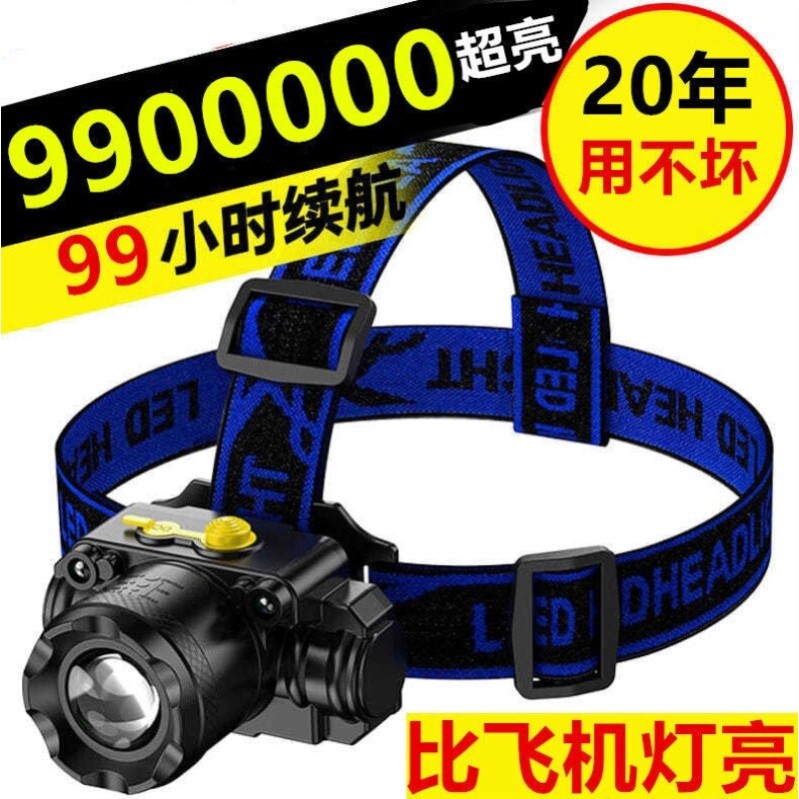 [Youpin] 2025New high-brightness headlamp, super bright, rechargeable, long-lasting, head-mounted flashlight for night f
