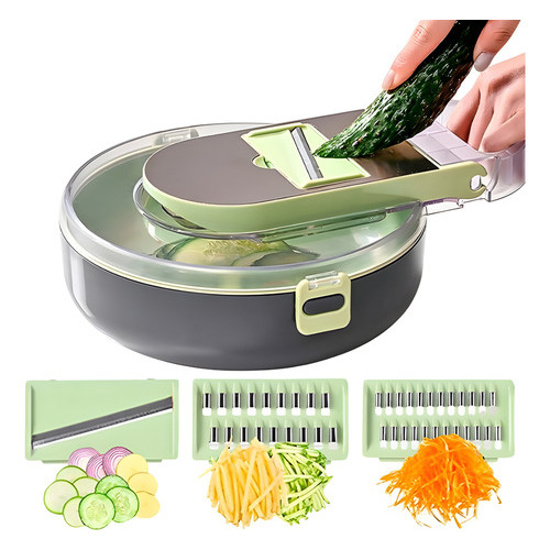 Ralador Fatiador De Vegetais Redondo 15 Peças Multifuncional Cozinha Area gourmet Profissional
