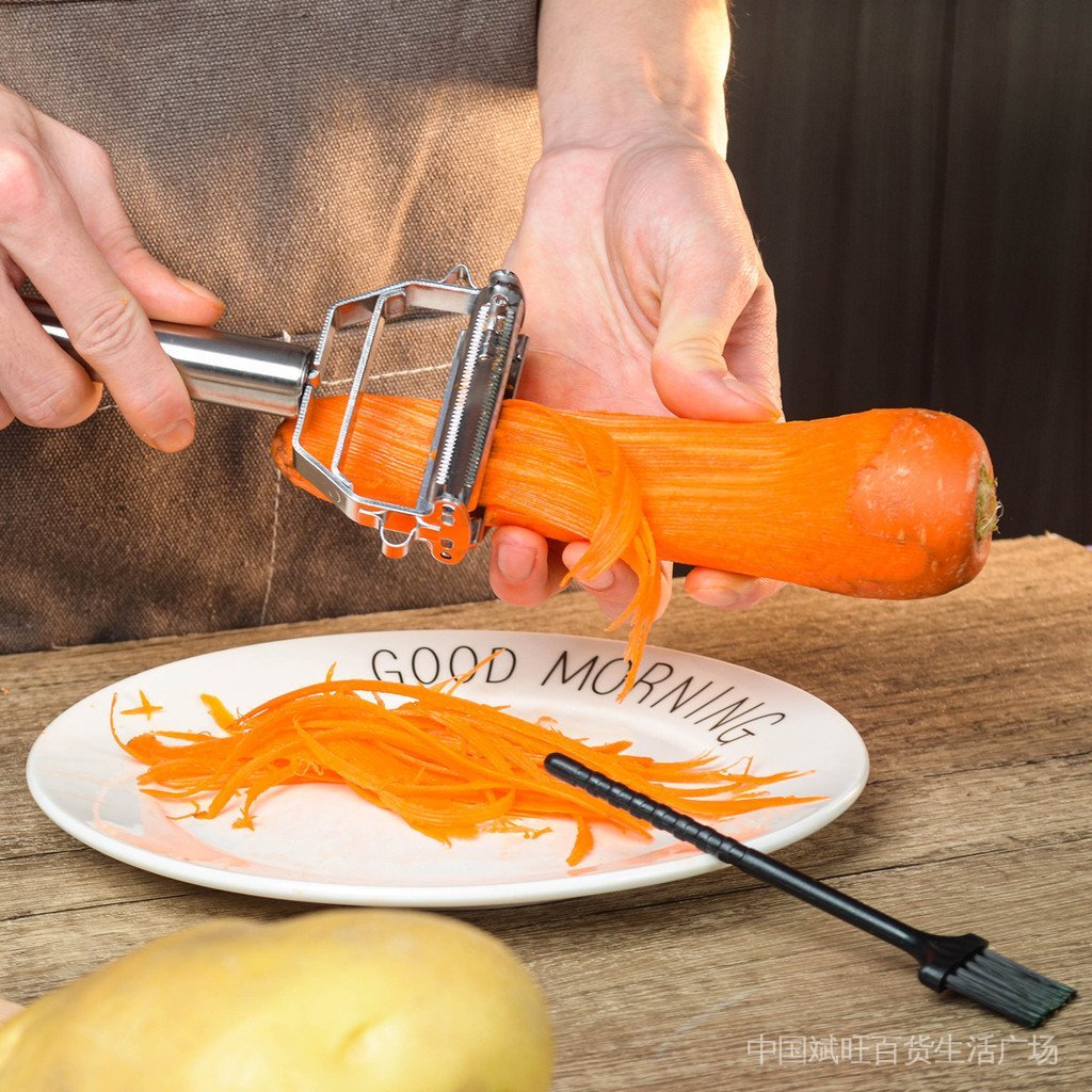 2026 novo estilo tubo redondo multifuncional descascador de aço inoxidável faca descascador cozinha Gadget r melão plain