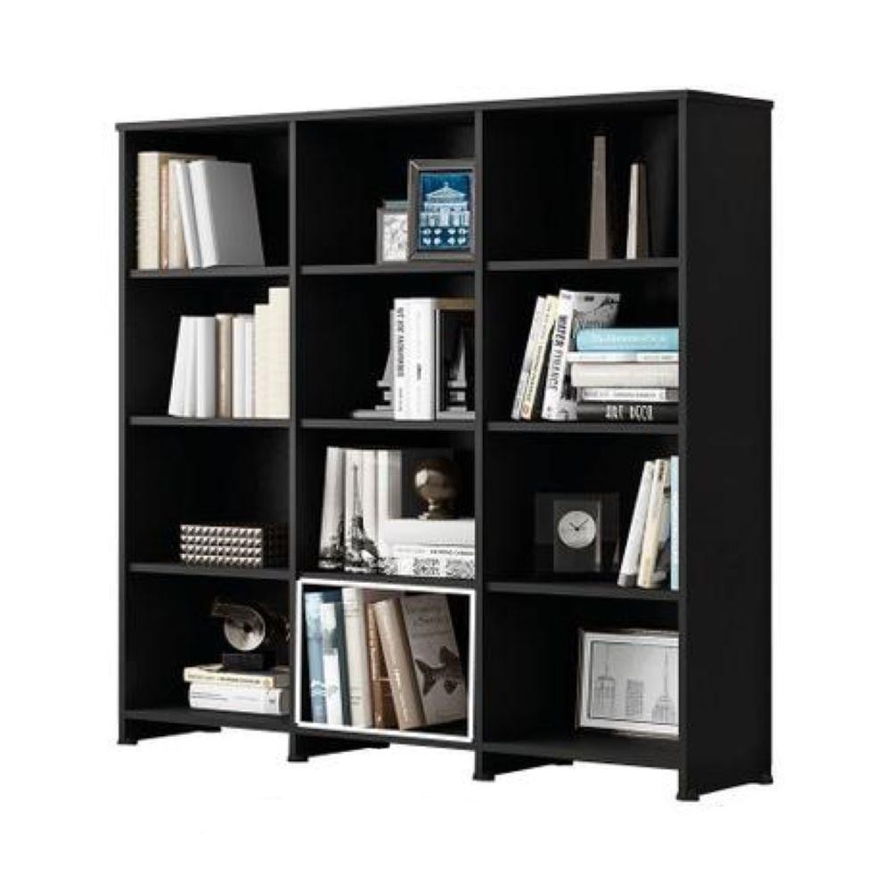 Livreiro Multiuso 9 Prateleiras Trinidad Preto Brienza