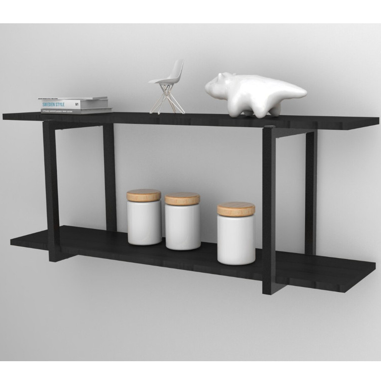 Nicho Industrial Preto 02 Prateleiras 90X20 Brasforma Nip3-9020