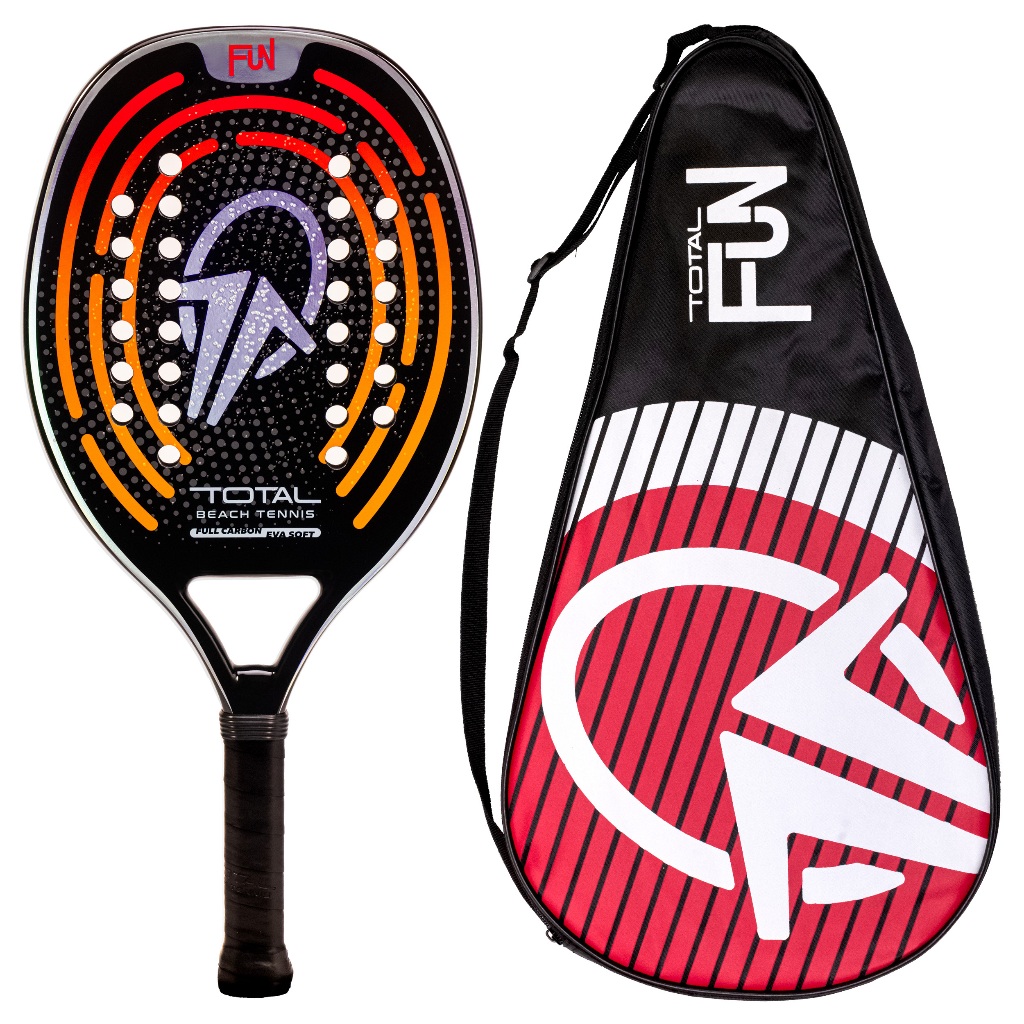 Raquete de Beach Tennis Carbono Total Fun 2025 + Capa