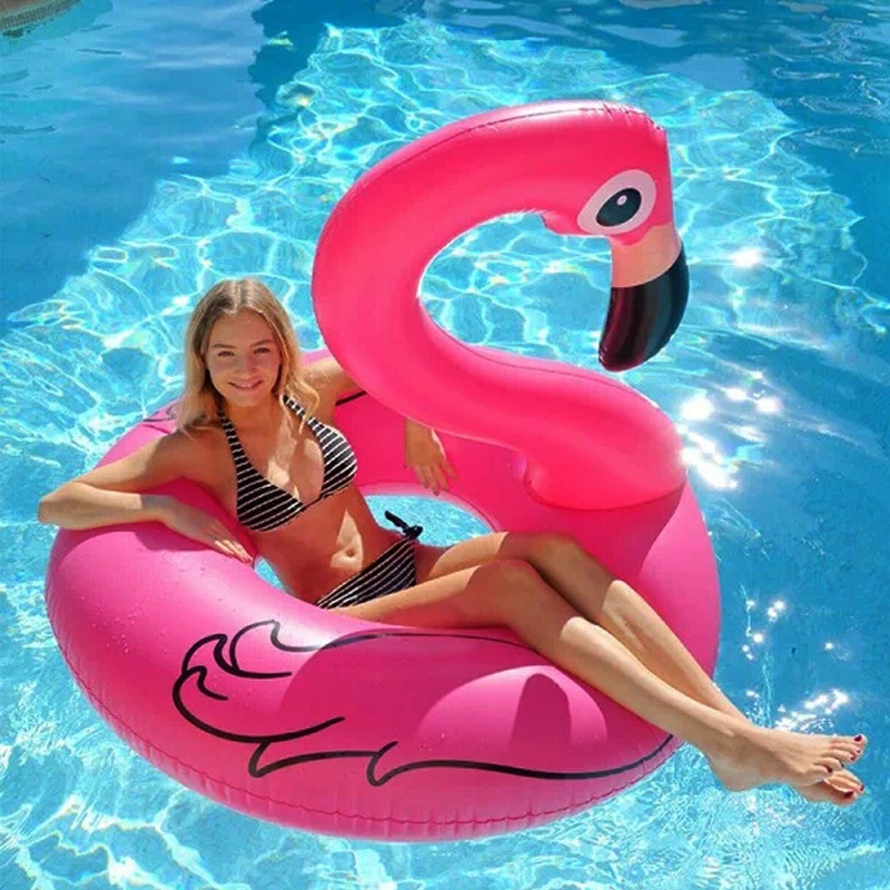 Giant Pink Flamingo Inflatable Pool Float  70–120cm Oversized Swim Ring for Beach, Pool & Summer Fun