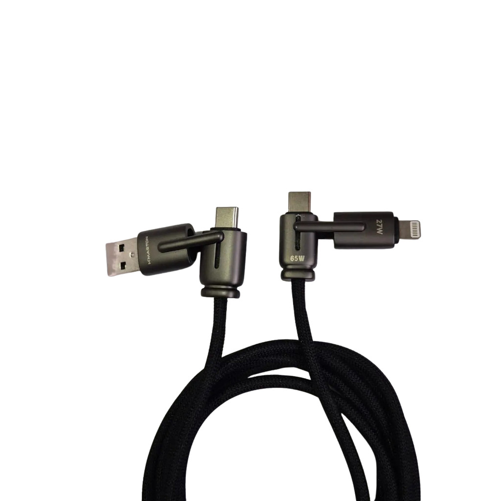 Cabo Turbo 4 em 1 H'Maston 65W 1,5m Carregamento Rápido SJX49