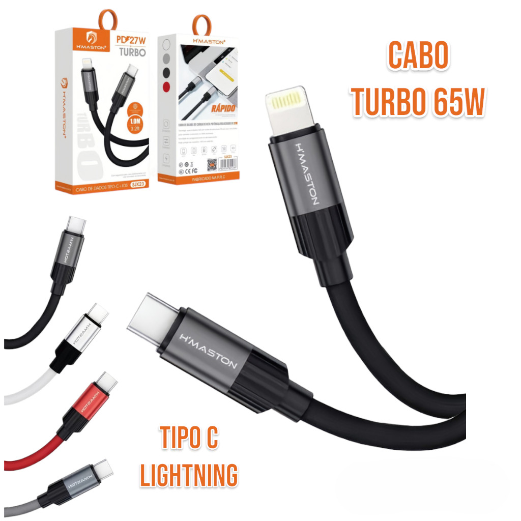 Cabo Carga Rápida Turbo 65W USB-C 1M H
