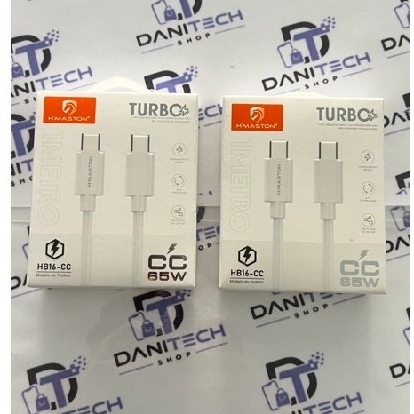 Cabo USB-C para USB-C H’MASTON HB16-CC 65W Turbo Carregamento Rápido
