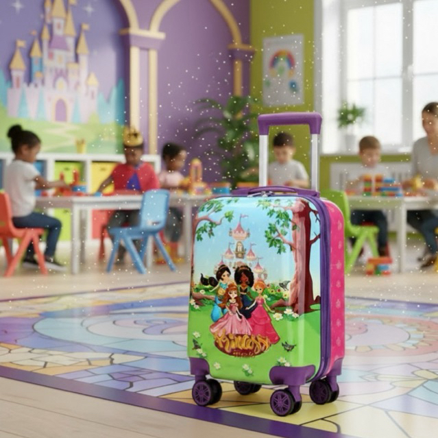 Mala Infantil Escolar Viagem Bordo Princesa Friends MLPR-10kg ABS Rígido Rodinha 360°