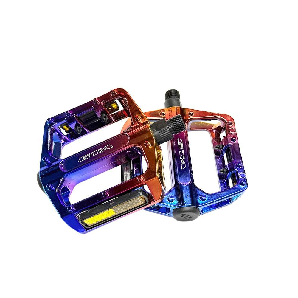 Pedal Camaleão Aluminio 9/16 plataforma com esfera eixo aço Rosca Grossa