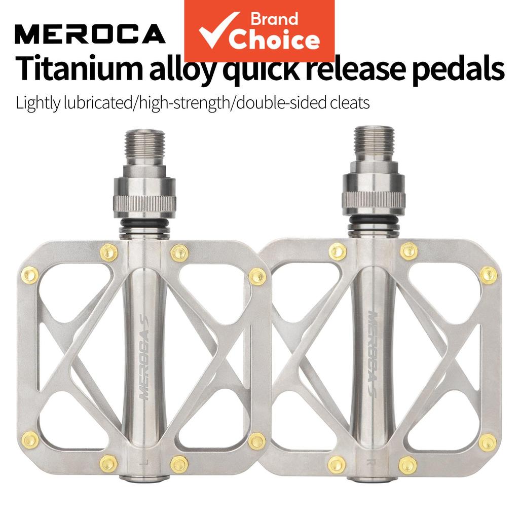 MEROCA 3 Rolamentos Pedais de Eixo de Titânio Completo, Usinagem CNC Plataforma para Pés para Bicicleta de Estrada e