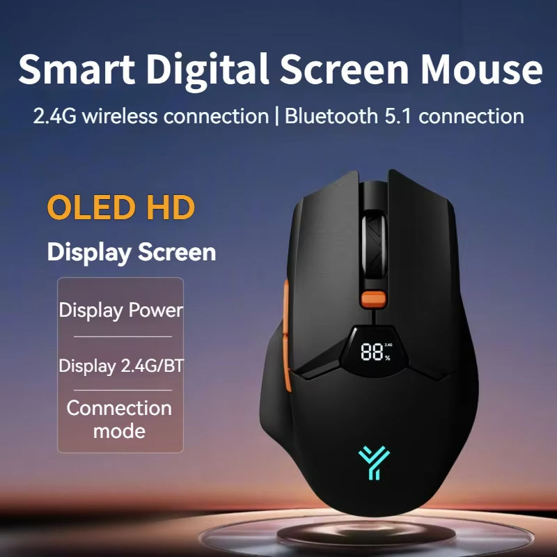 Mouse Sem Fio Bluetooth Display LED Indicador De Bateria Modo Duplo Silencioso 600mAh Slim Thin Tablet Laptop Office
