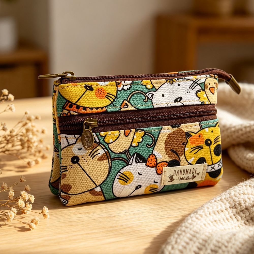 2026 Na Moda Dos Desenhos Animados Impresso Lona Moeda Bolsa Feminina Pano Macio Mini Saco De Identificação Pequeno Cart