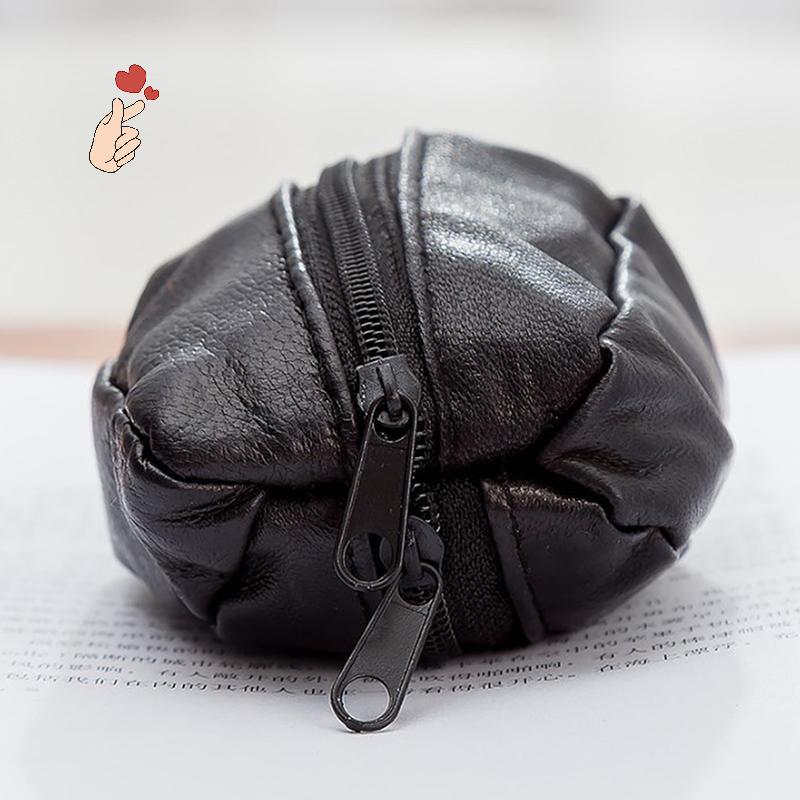 [PEBR] Capa Para Chave Masculina Carteiras De Couro Bolsa Moedas Com Zíper Macio Chaveiro Dinheiro Poeta Finas Anel Cart