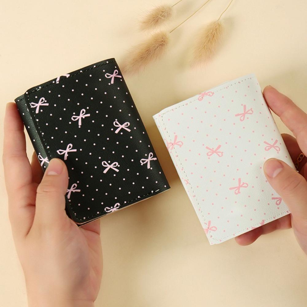 Carteira Feminina , Bolsa De Moedas Com Laço Floral Cor Rosa Para Cartão Fotográfico De Couro PU Vários Cart