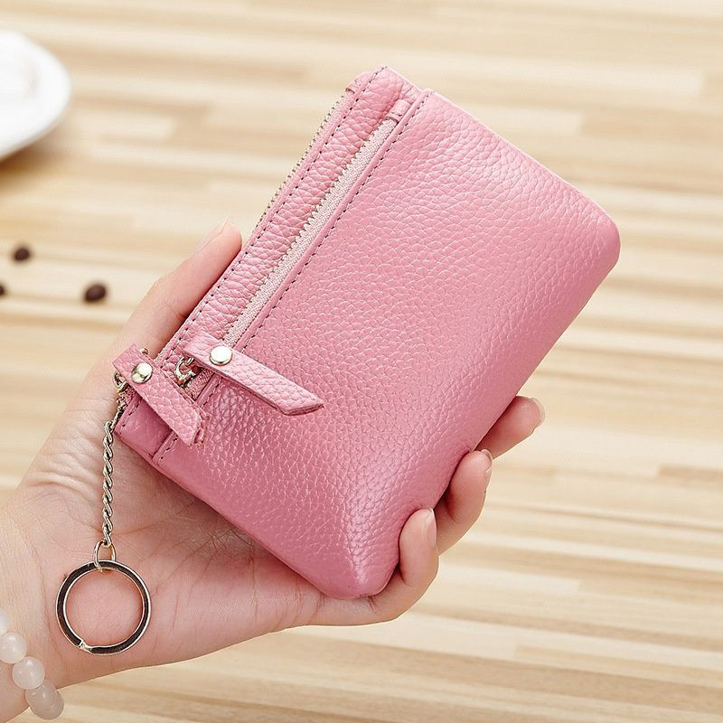 Sanla Coin Purse Bolsa de moedas de couro Carteira de couro genuíno Primeira camada de couro pequena carteira porta cart