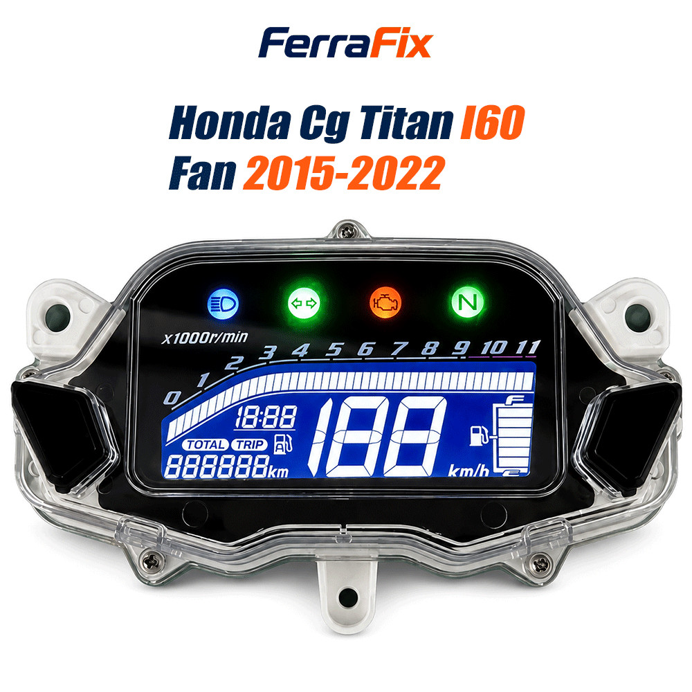 Painel Digital Moto Honda CG Titan 160 Fan 2015-2022, Velocímetro Completo com Display LCD e Instrumento de Velocidade