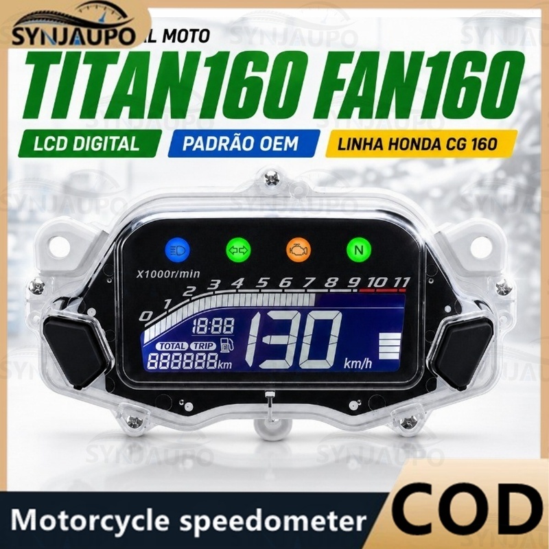 Painel De Instrumentos Digitais Para Motocicleta Honda CG Titan 160 Fan 2015-2022 , Velocímetro Completo Com Display LCD