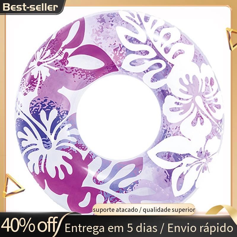 Anel De Natação Inflável De 90cm , Flor De Hibisco , Grande Para Adultos , Brinquedos De Piscina , Bóia Salva-Vidas , Co