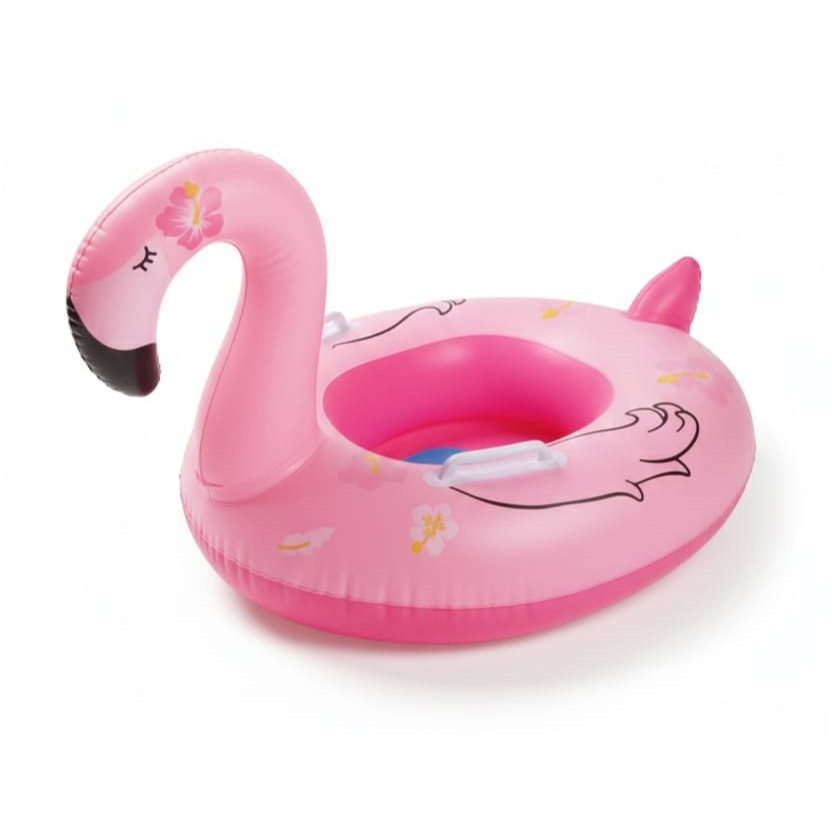 Boia flamingo Baby inflável Rosa com flores de hibisco