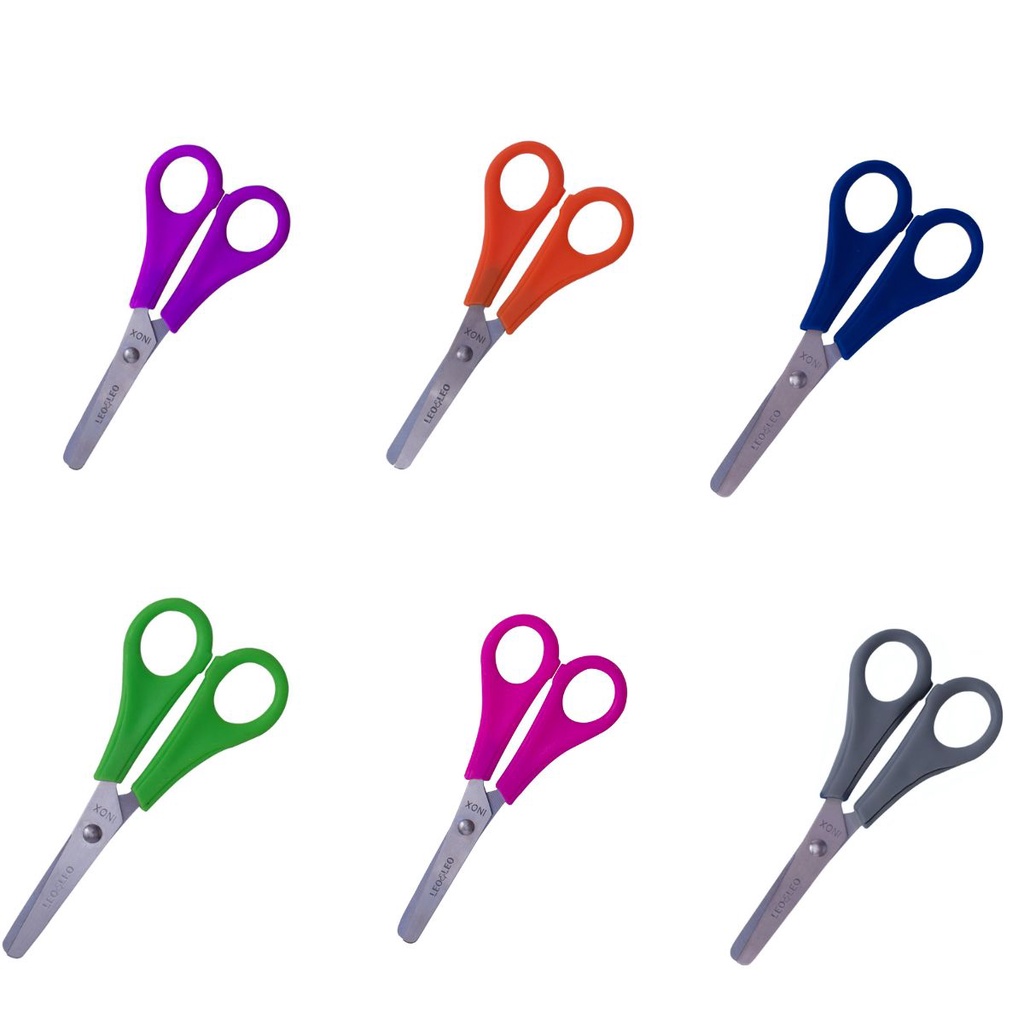 TESOURA ESCOLAR INFANTIL 13CM PLUS INOX BLISTER 1 UNIDADE - LEONORA