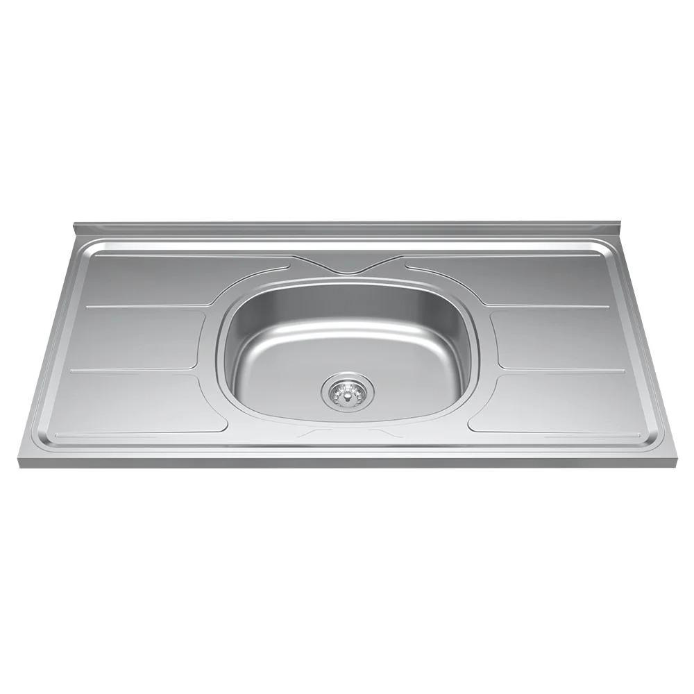 Pia de Cozinha com Cuba e Válvula Bali 100cm Aço Inox - Ghel Plus