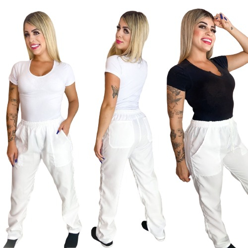 CALÇA OXFORD PROFISSIONAL BRANCA/AZUL MARINHO/CINZA/PRETA ETC... - 51