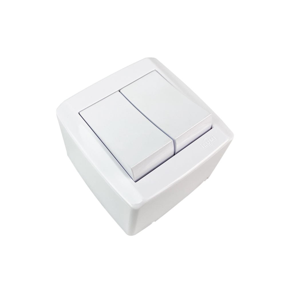 Conjunto Sobrepor com 2 Interruptores Simples 10a 250v Box Slim Ilumi - 8418 - ILM0078