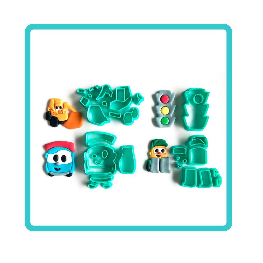 Cortador Modulado Léo o Caminhão para Pasta Americana Biscuit  e Doces Personalizados Confeitaria
