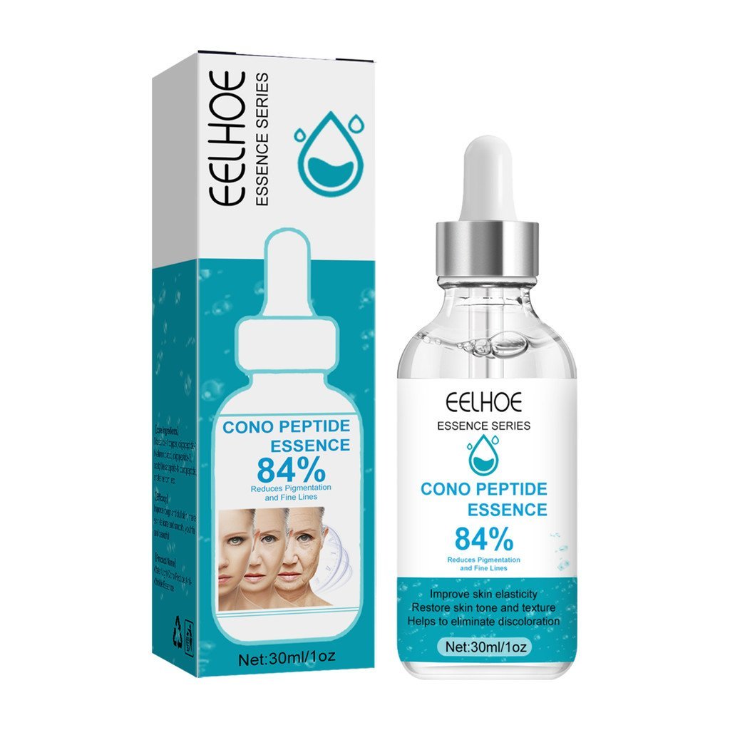 EELHOE Essência Facial com 84% de Peptídeos de Cono 30ML Sérum Facial Anti-Envelhecimento Suaviza Linhas Finas Reduz Pig