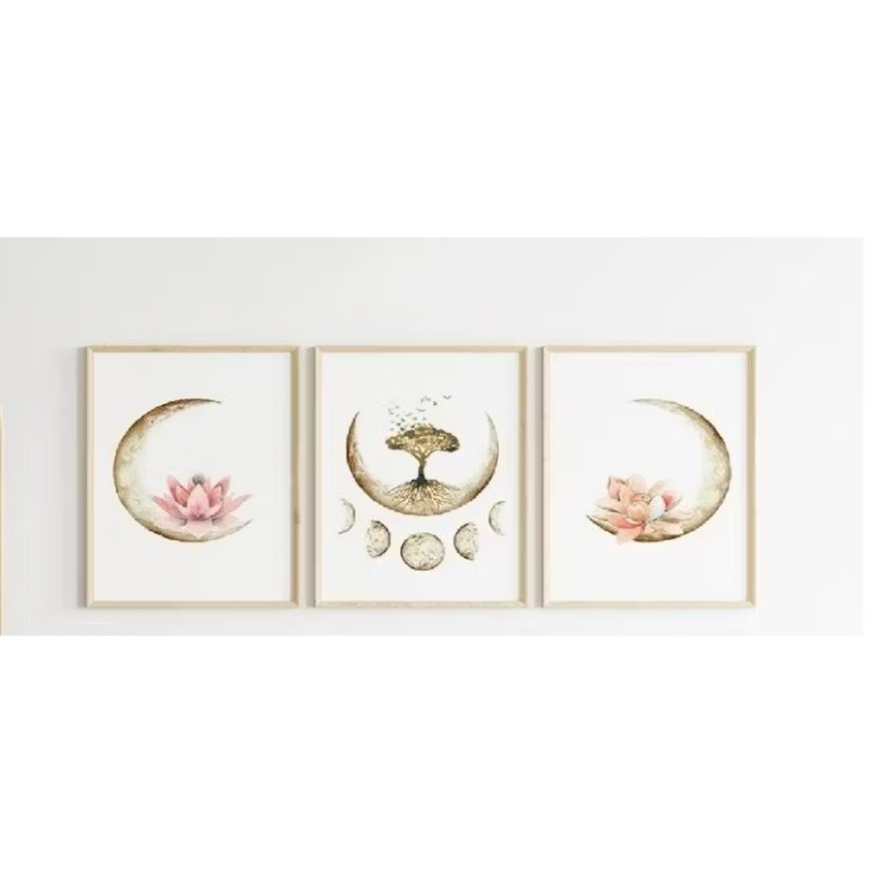 Quadros Decorativos 3 peças Lua 30x40