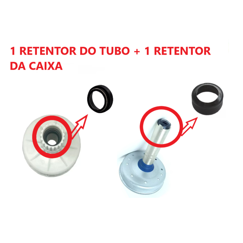 Retentor do Tubo e da Caixa Brasved Compatível com Brastemp e Consul + Opção com Retentor do Tanque