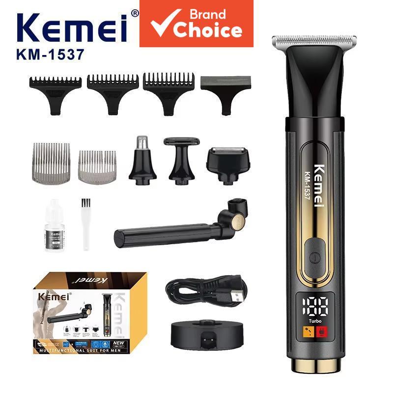 KEMEI KM-1537 Pacote estético corporal de nível salão 600mAh, unidade de barbear elétrica masculina com cabo estendido e