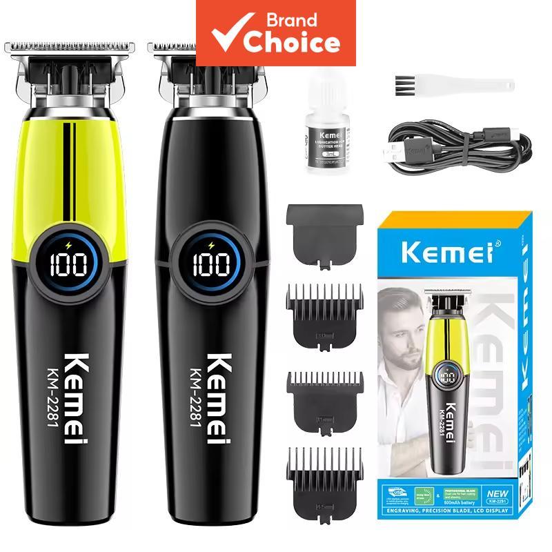 Kemei KM-2281 600mAh Mini Barbeador Elétrico Masculino, Aparador Profissional para Barbeiro e Ferramenta Portátil para