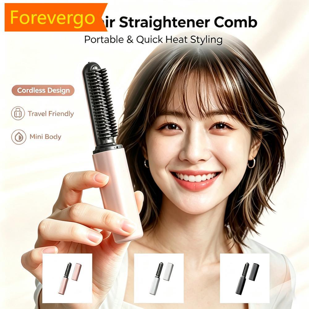 forevergo 600mAh Sem Fio Mini Curling Ferro Alisamento Pente USB Recarregável Portátil Modelador De Cabelo Para Viagens