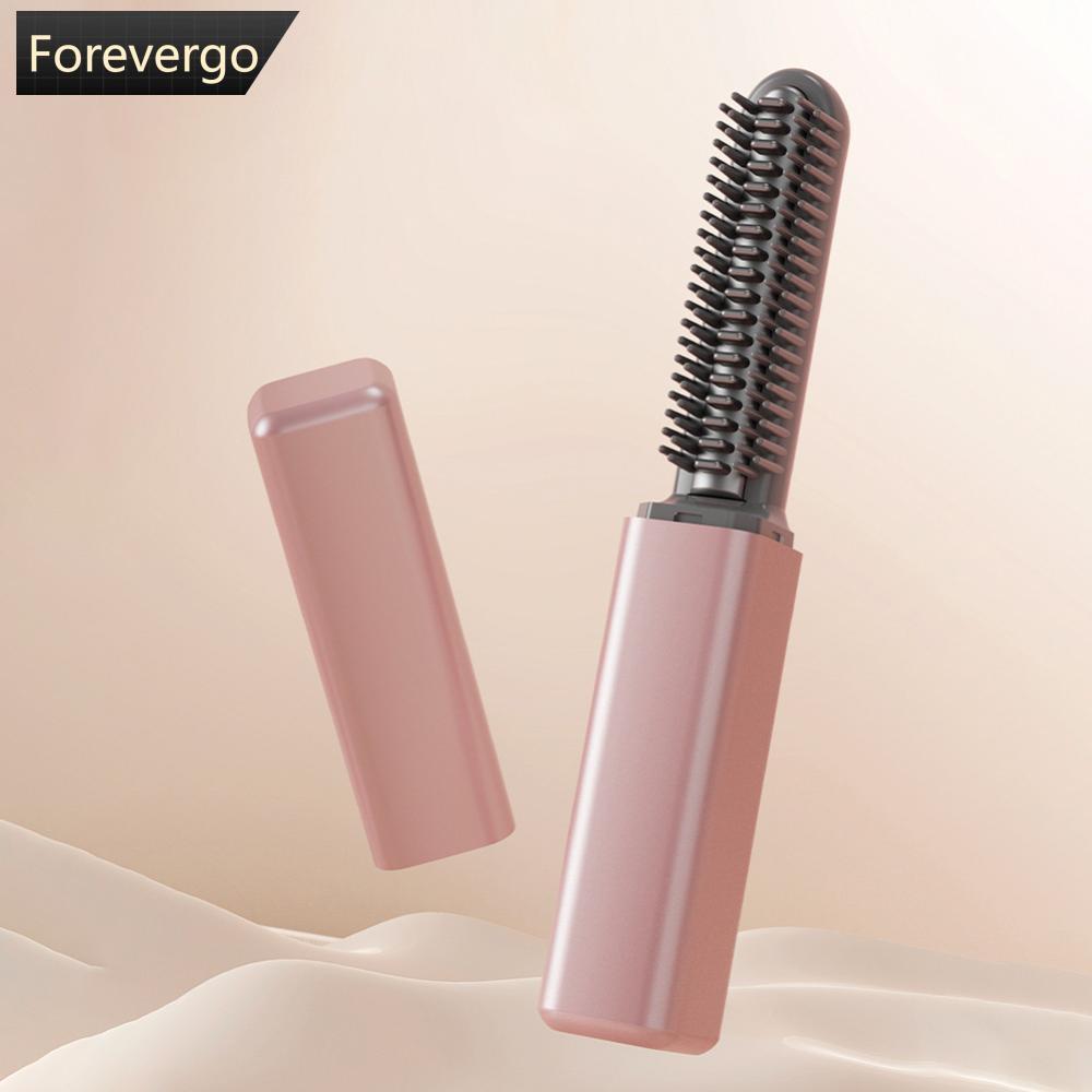 FOREVERGO 600mAh Sem Fio Mini Curling Ferro Alisamento Pente USB Recarregável Portátil Modelador De Cabelo Para Viagens