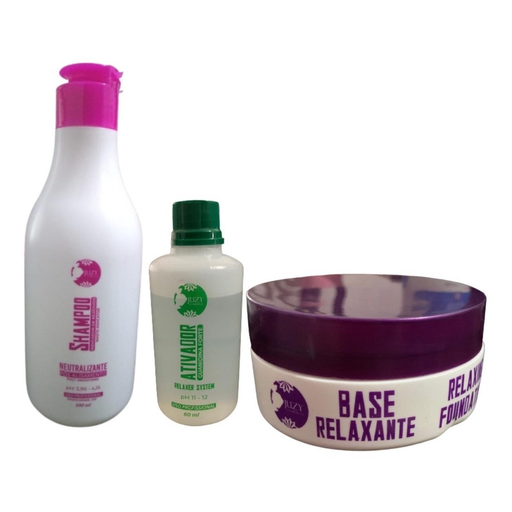 Kit Base Relaxante 120g + Ativador 60ml + Shampoo 300ml