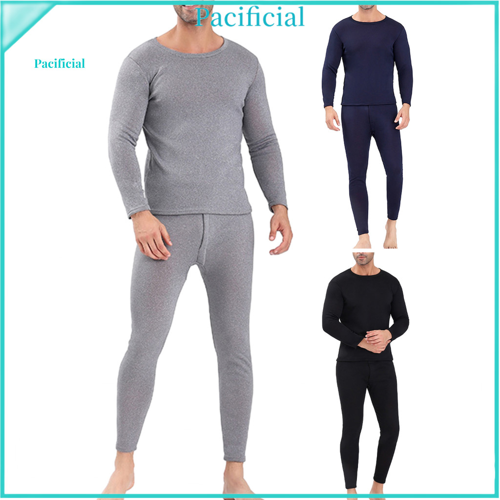 Pants Suit for Women Durable Fabric Men's Winter Thermal Underwear Set Thickened Slim Fit Warm Comfortable Top and Pant