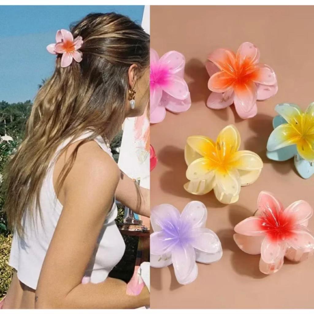 Presilha De Cabelo Flor Estilo Havaiano Piranha Flor Do Campo Grampo De Garra de Cabelo 8 cm