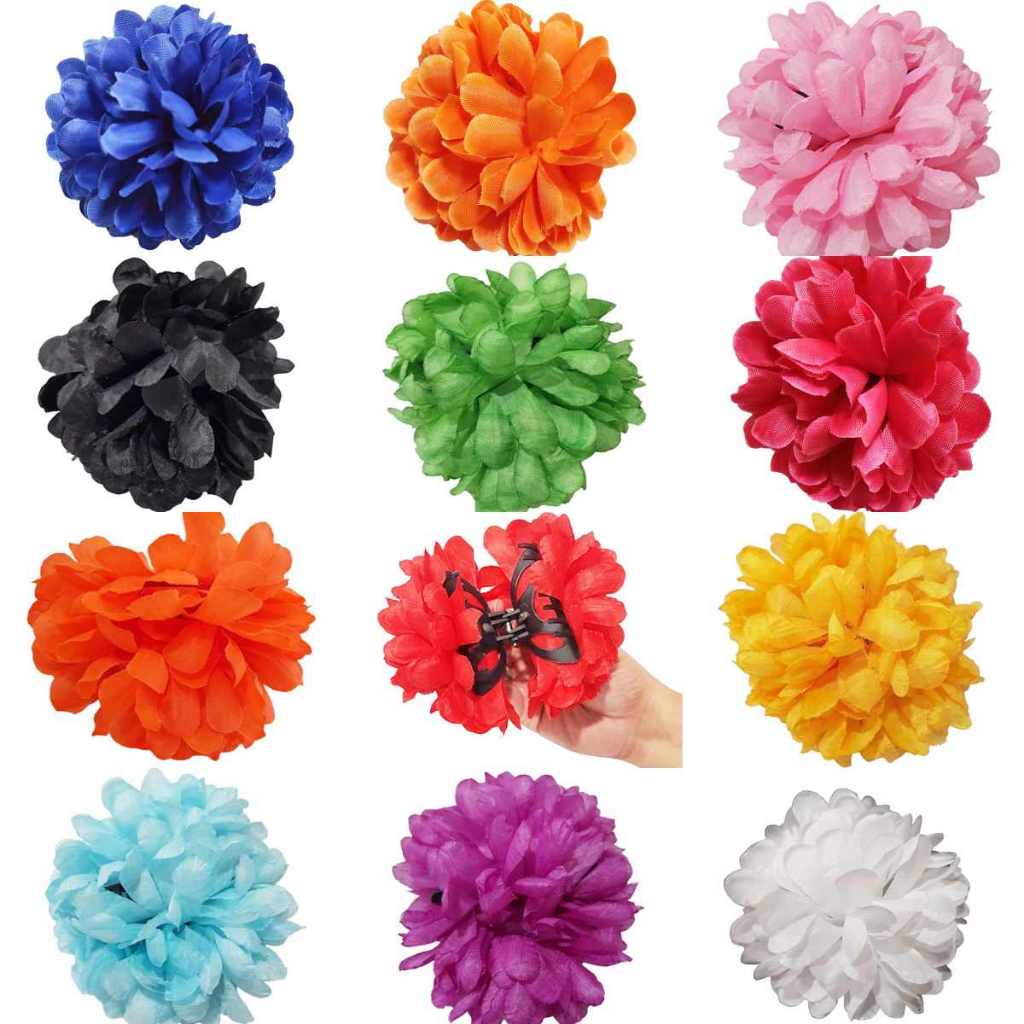 Pregadeira Piranha Flor de Carnaval Havaiana Acessório de Cabelo Presilha