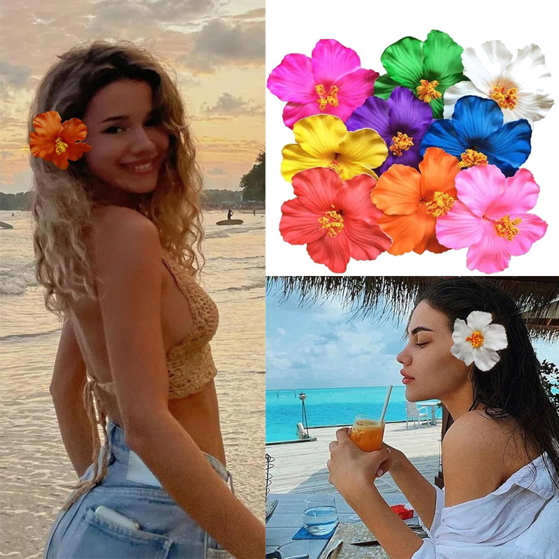 Headwear Flor Havaiana Grampos De Cabelo Lado Franja Clipe Acessórios Hairpin Romântico Festas De Praia De Fadas
