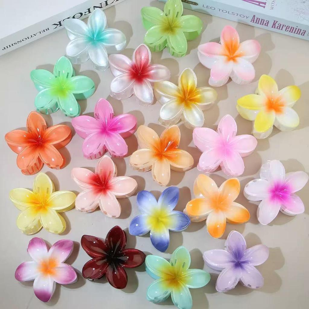 Kits 1/2/3/6 Grampo piranha De Cabelo Flor Grande  De Feriado moda 8cm Estilo Havaiano/Usa Férias na Praia/Diário