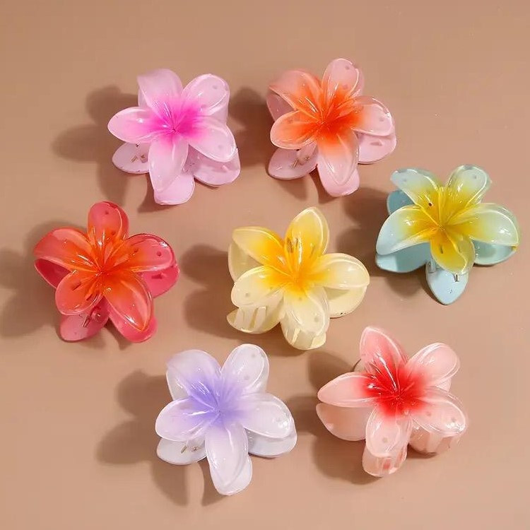 Presilha Flor Havaiana Piranha Garra Cabelo Moda R1903