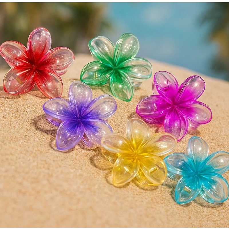 Piranha Presilha Flor Maxi Prendedor Cabelo Grampo Clip Grande Praia Verão Havaiano
