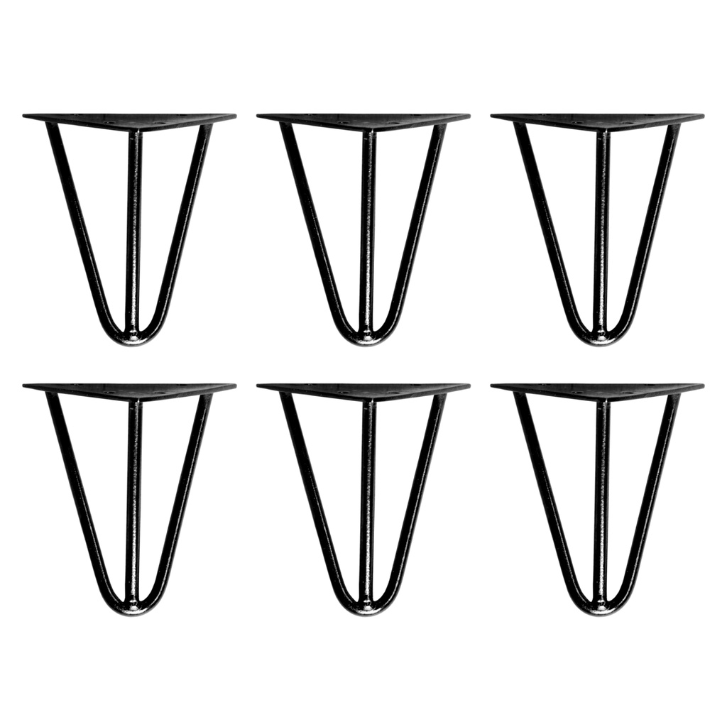 6 Pés De Móveis Hairpin Leg 25cm Pés Para Rack Armário adega mini geladeira mesinha de centro