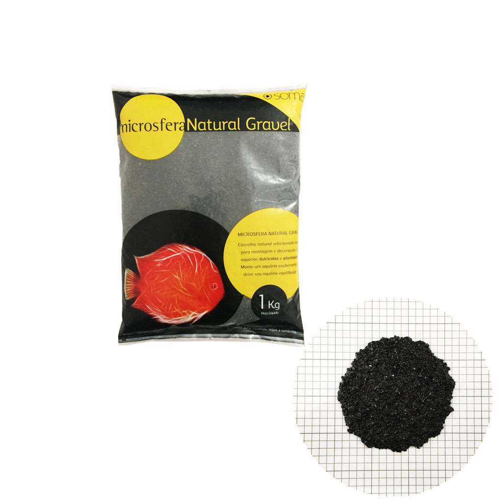 SUBSTRATO SOMA MICROSFERA NATURAL GRAVEL DIAMOND BLACK (1-2mm) - 1KG