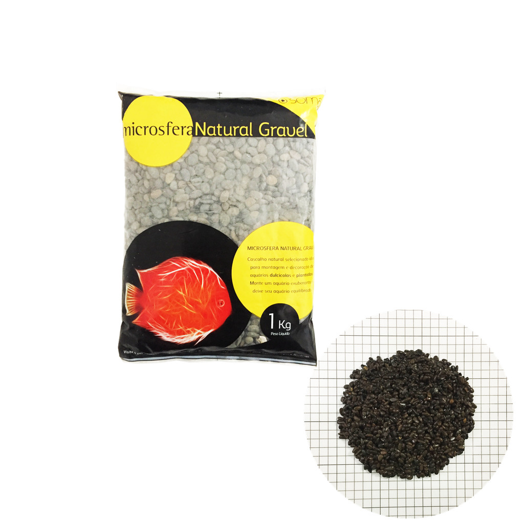 SUBSTRATO SOMA MICROSFERA NATURAL GRAVEL PEBBLE BLACK (2-4mm) - 1KG
